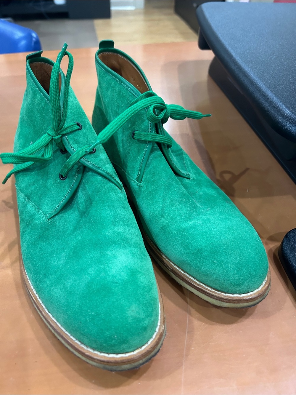 Louis Vuitton Green Suede Chukka Boots